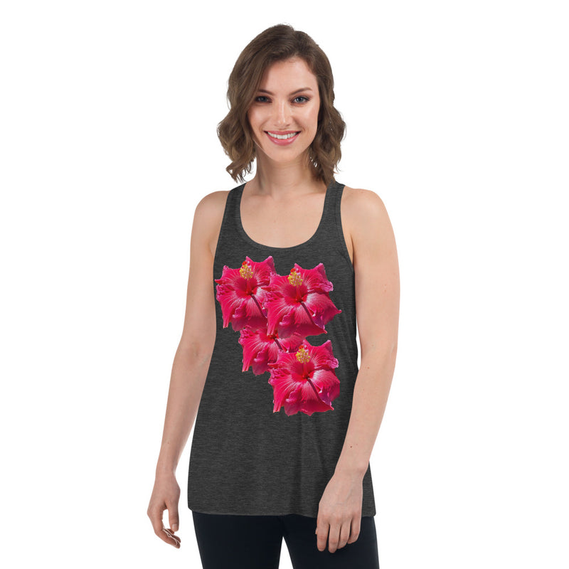 Purple Sky Floral Women's Flowy Racerback Tank