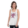 Purple Sky Patriotic Print Women's Flowy Racerback Tank