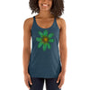 Purple Sky Green Flower Women's Racerback Tank