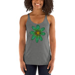 Purple Sky Green Flower Women's Racerback Tank